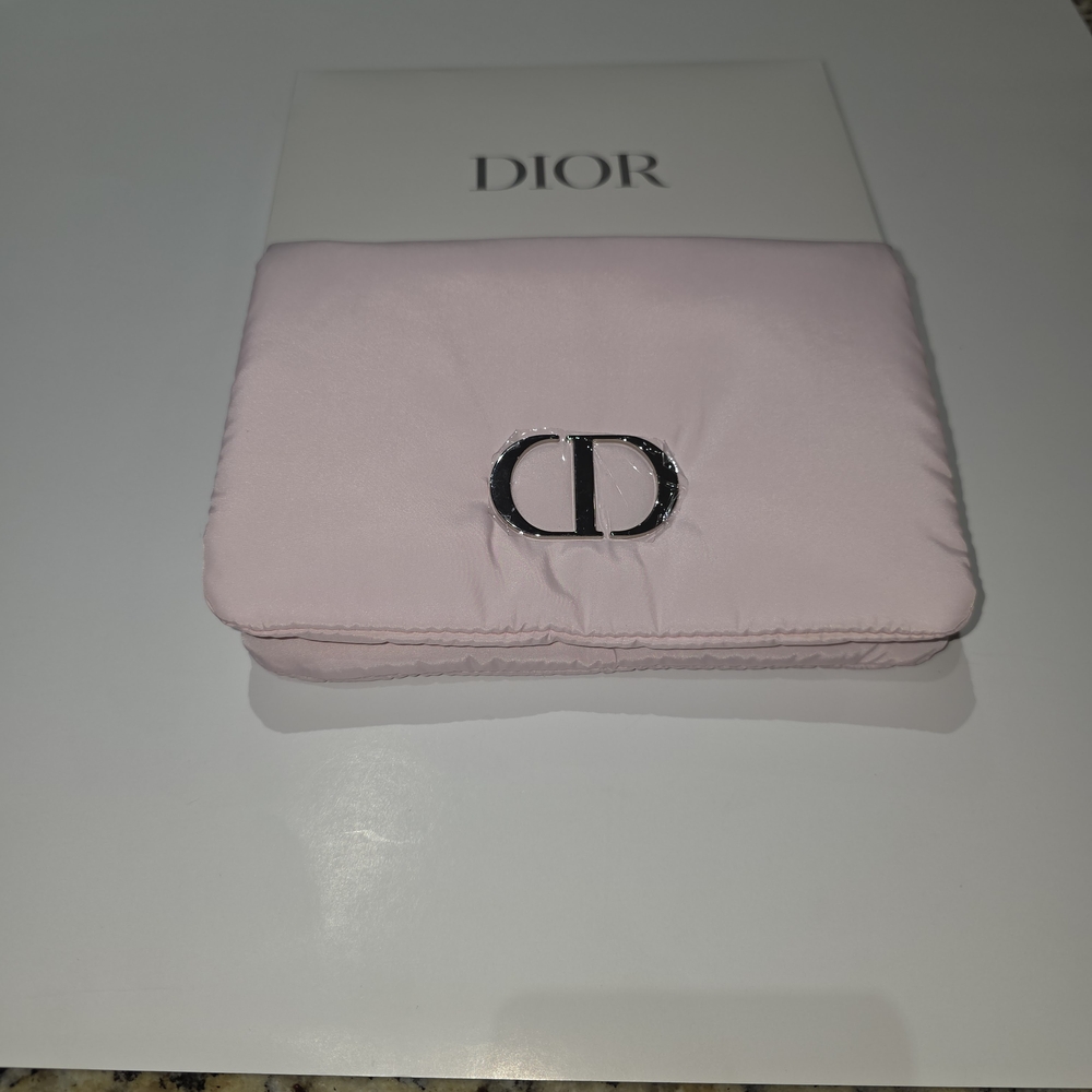 Dior Soft Pink Clutch with Silver Accent.